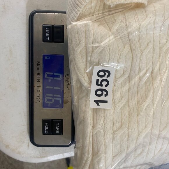 Talbots Pima Cotton‎ Cable Knit Cardigan Sweater Womens XL Ivory - Picture 9 of 9